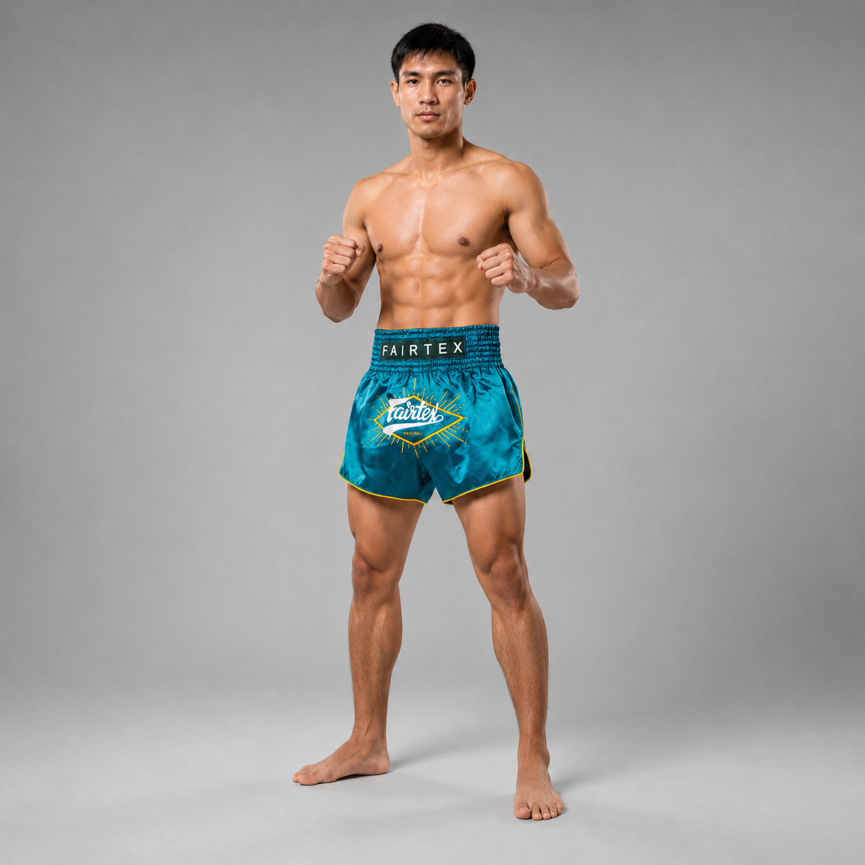 Fairtex Muay Thai Shorts Focus Yellow Piping BS1907