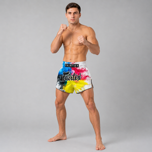 Fairtex Muay Thai Shorts White Acid Jazz BS1937