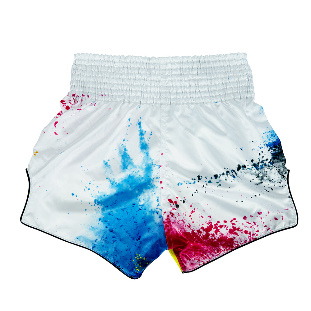 Fairtex Muay Thai Shorts White Acid Jazz BS1937