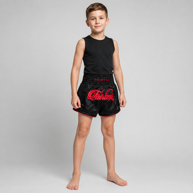 Fairtex Boxing Shorts for Kids - BSK2104 "Midnight Red"