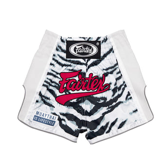 Fairtex Boxing Shorts for Kids - BSK2103 "White Tiger"