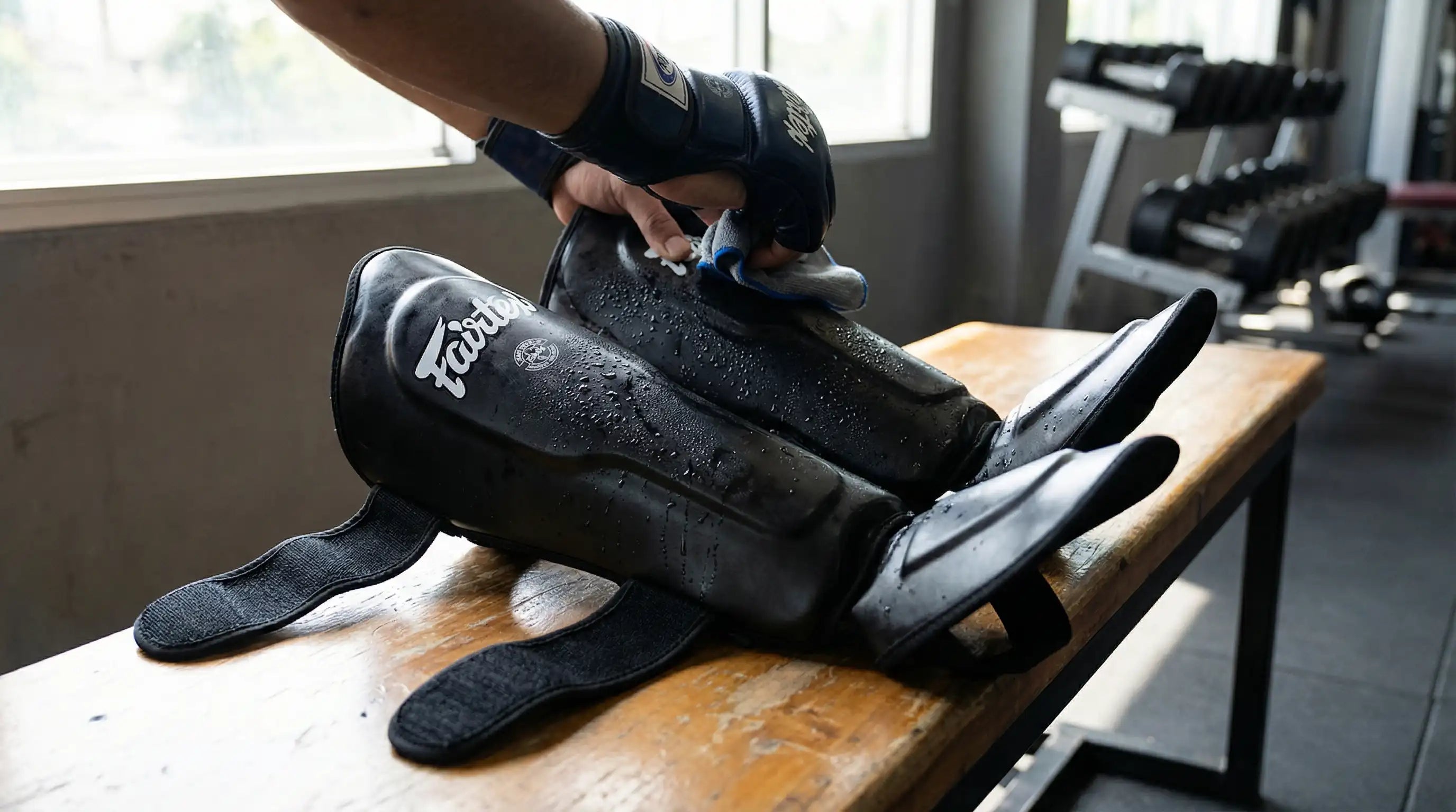 how to clean muay thai shin guards