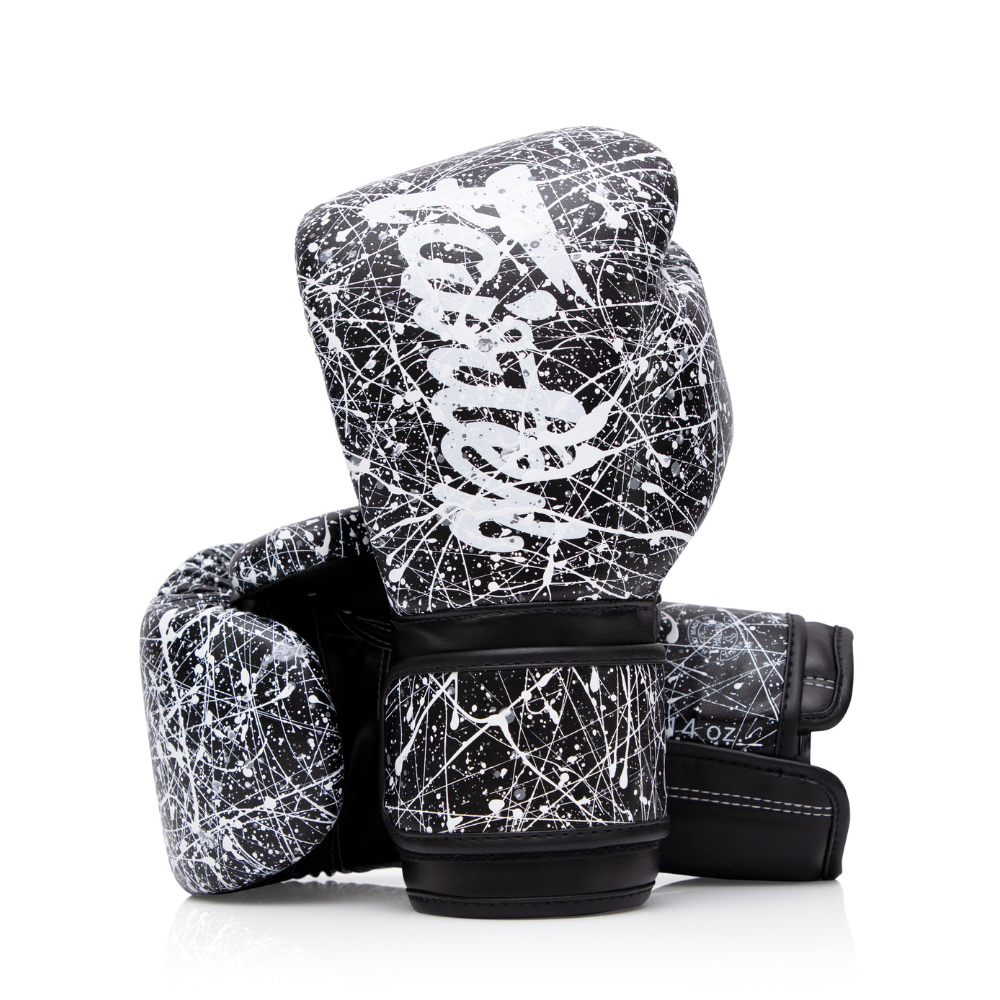 Fairtex BGV14 Microfiber Gloves - Art Collections - Black/White Painter