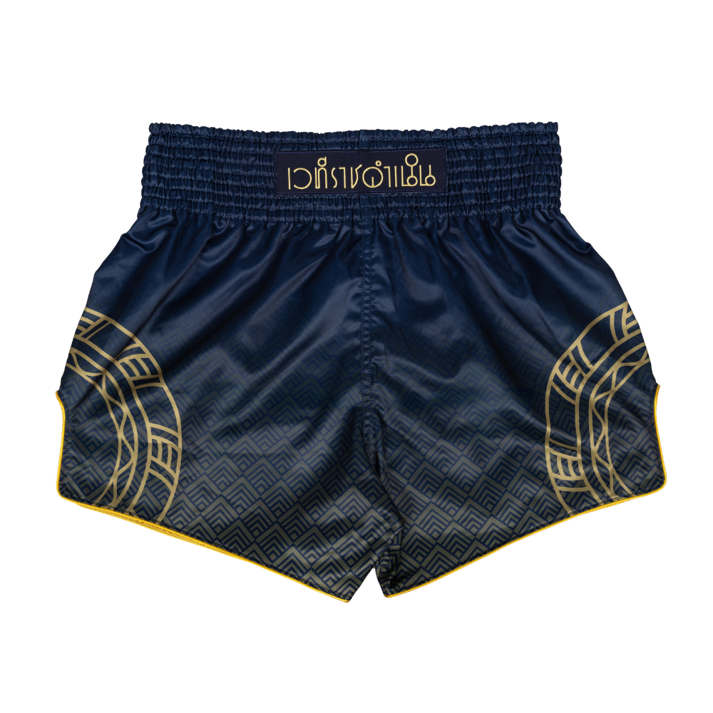 Fairtex x Rajadamnern Muay Thai Shorts - Navy Blue/Gold BS-RAJ01