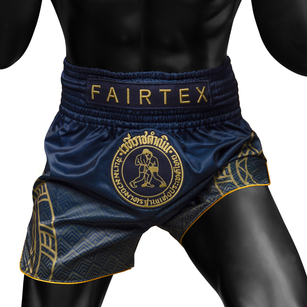 Fairtex x Rajadamnern Muay Thai Shorts - Blue/Gold BS-RAJ01