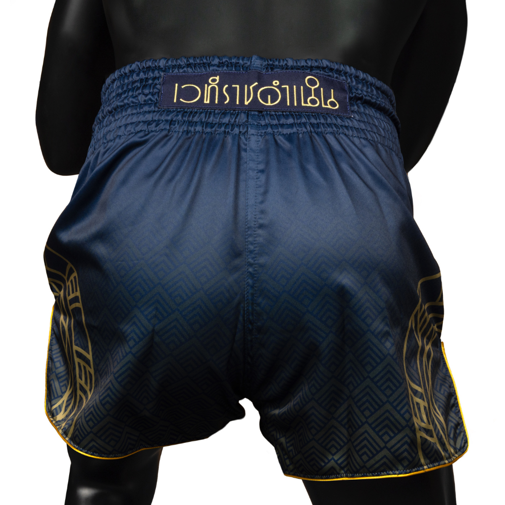 Fairtex x Rajadamnern Muay Thai Shorts - Navy Blue/Gold BS-RAJ01