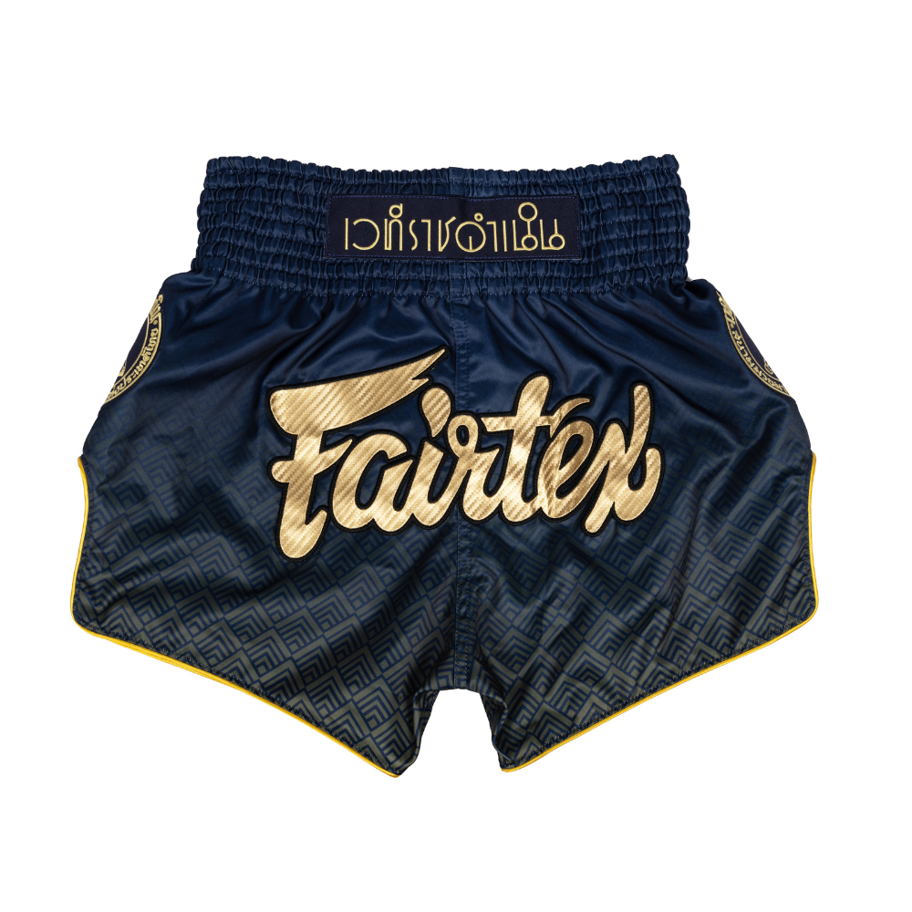 Fairtex x Rajadamnern Muay Thai Shorts - Navy Blue/Gold BS-RAJ03
