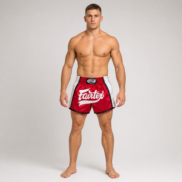 Fairtex Muay Thai Shorts – BS1704 (Red/White)