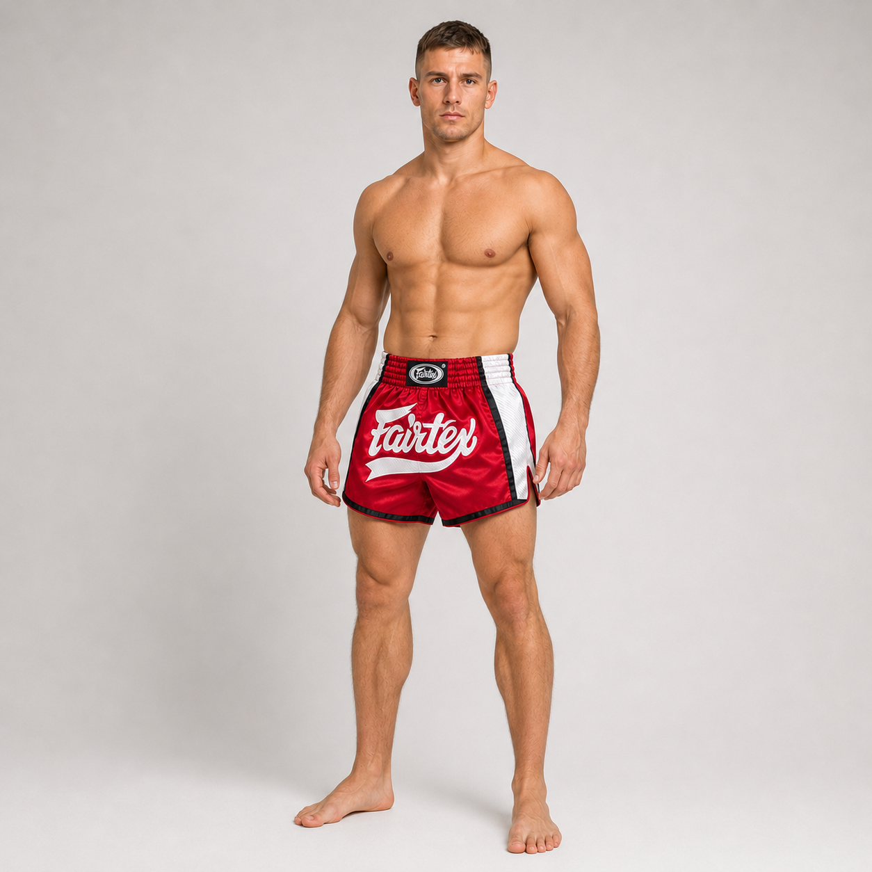 Fairtex Kickboxing Shorts Red/White BS1704