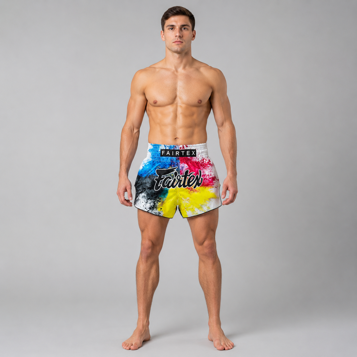 Fairtex Muay Thai Shorts White Acid Jazz BS1937