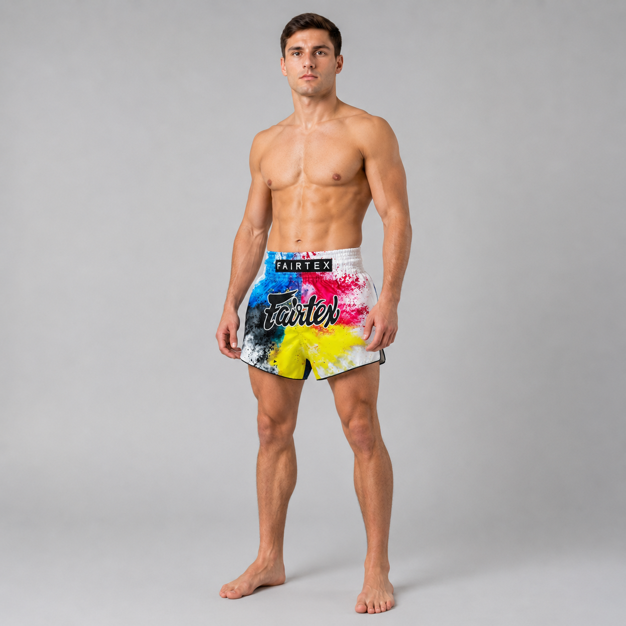 Fairtex Muay Thai Shorts White Acid Jazz BS1937