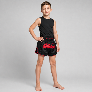 Fairtex Boxing Shorts for Kids - BSK2104 "Midnight Red"