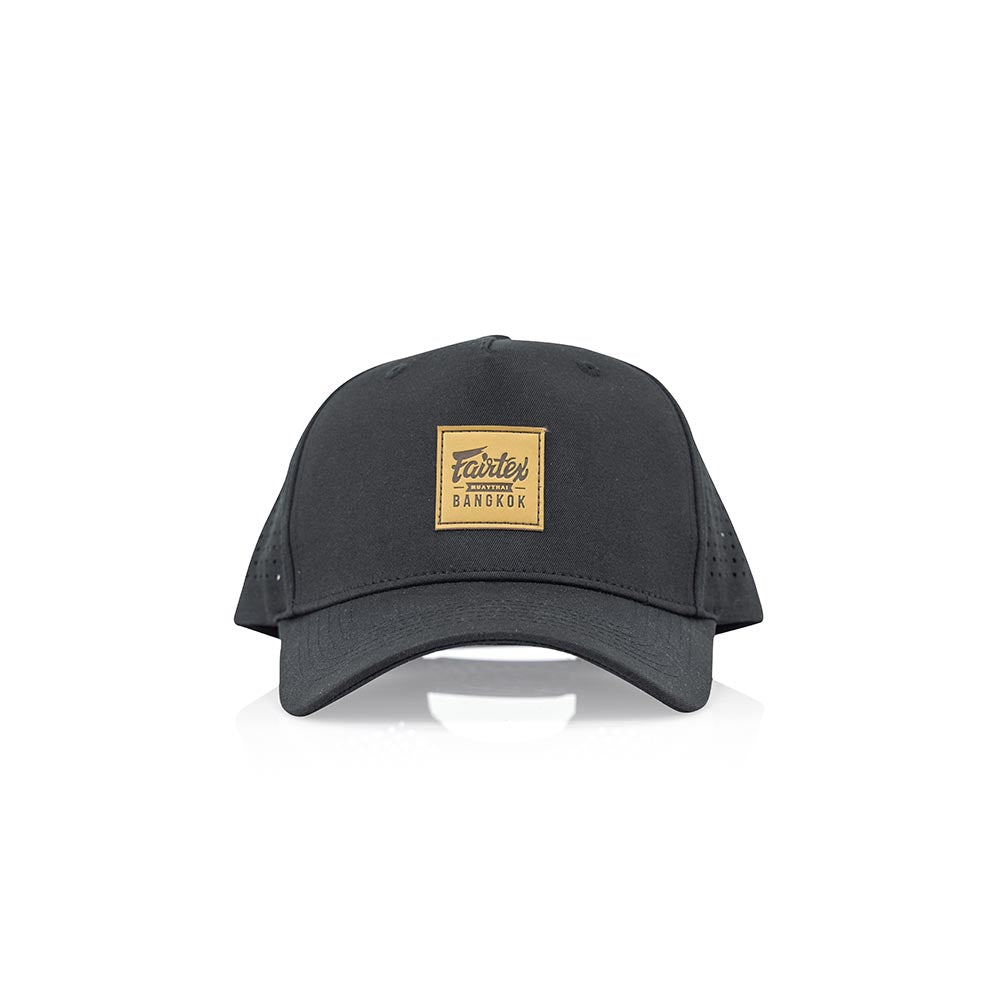 Fairtex Trucker Cap - Black with Leahter Logo