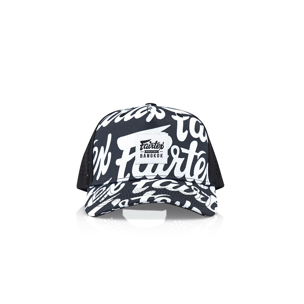 Fairtex Trucker Cap - Black/White with white graphic