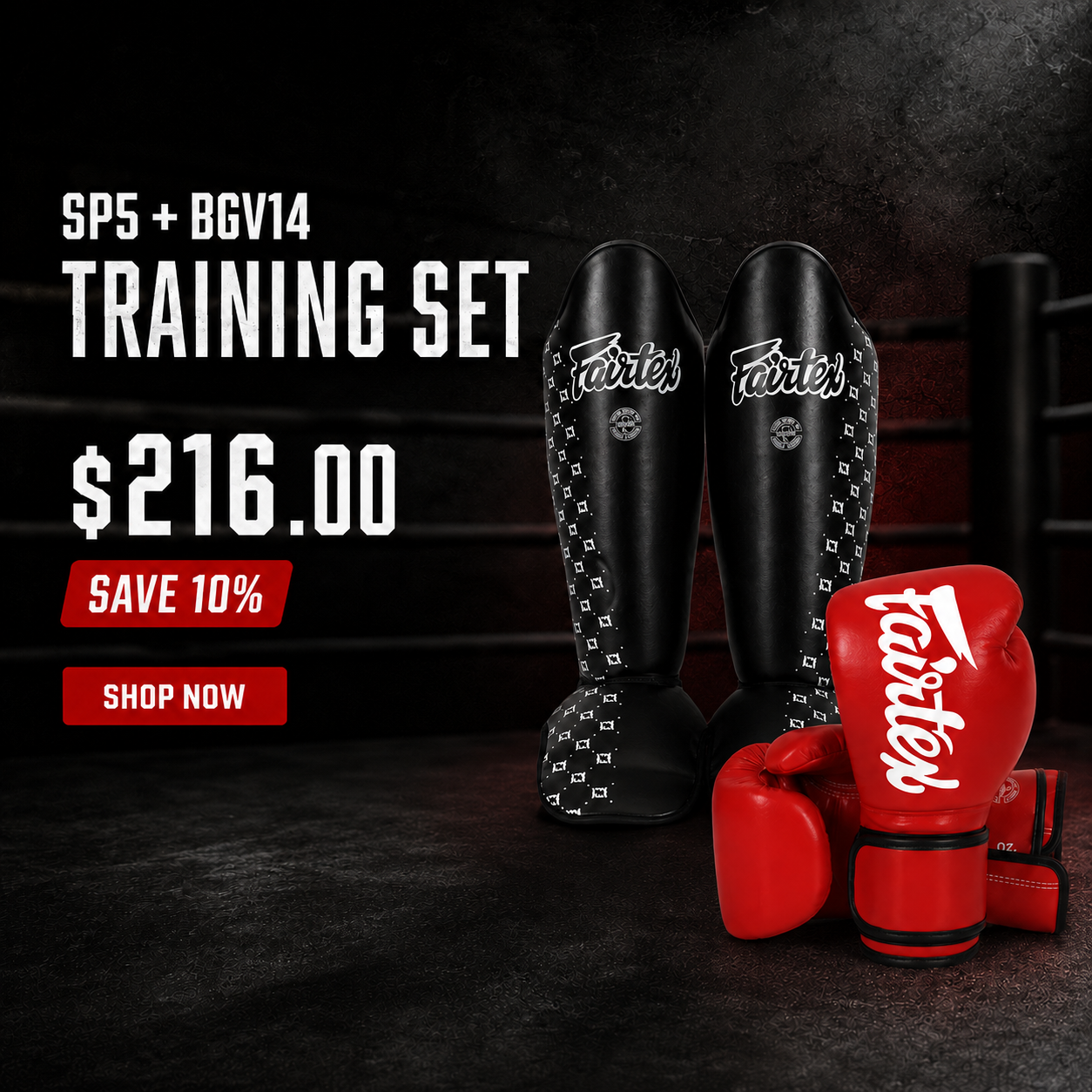 Fairtex Training Bundle Shin Guards SP5+ Microfiber Gloves BGV14