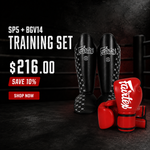 Fairtex Training Bundle Shin Guards SP5+ Microfiber Gloves BGV14