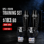 Fairtex Training Bundle Shin Guards SP5 + MMA Grappling Gloves FGV18